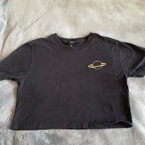 Cropped Black Space Tee
